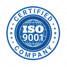 ISO 9001 certified company badge